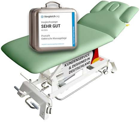Promafit® Elektrische Massageliege Houston – VERGLEICHSSIEGER* – inkl. 3-teiliges Kopfteil, Armablagen & Papierrollenhalter – Ideal für Kosmetik & Therapie (höhenverstellbare 2-Zonen-Liege)