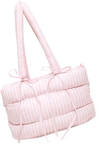 PTILSERY Multifunktionale Baumwoll-Puffer-Unterarmtasche für Damen und Mädchen, Herbst und Winter, gepolsterte Handtasche, lässige Schultertaschen