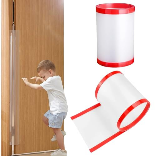 2 Pièces Anti Pince Doigt Porte, Enfants Protection Anti-Pincement, Porte Protection Anti-Pincement, Auto-Adhésif, Transparent, Pour la Maternelle, Salle de Classe, 120 * 10cm