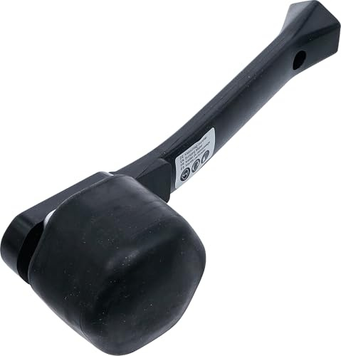 BGS 3880 | Klebschlag-Hammer | 260 mm | für Zierleisten an Karosserie | Gummikopf Sechskant 74 mm, Höhe 54 mm | dauerelastisch | gebogener Griff | für Polster- und Sattlerarbeiten