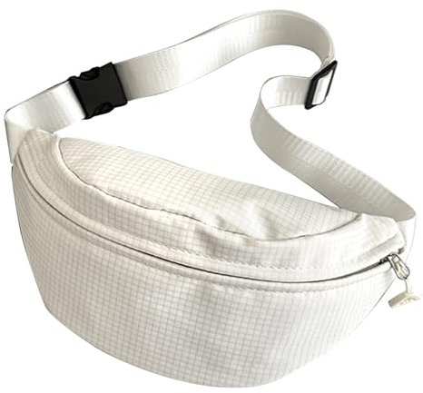 XSDSLS Nylon Bauchtasche Damen Laufen Hüfttasche Crossbody Gürteltasche Bag Klein Bauchtasche Wasserdicht Bum Bags mit Verstellbare Träger für Outdoor Sport Reisen Wandern (Weiß)
