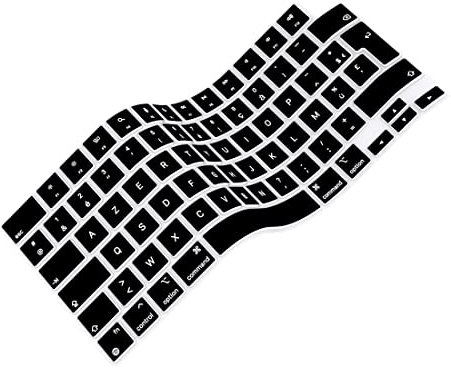Arisase Housse de clavier ultra fine en silicone pour MacBook Air 13,6/15,3 avec puce M4 2025 - Accessoire de protection souple pour ordinateur portable MacBook Air 13,6/15,3 (français)