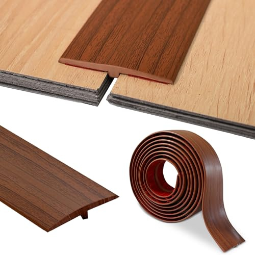 Profilo di transizione autoadesivo, profilo a T, PVC listello di transizione 5 x 300 cm, per porte e pavimenti di collegamento di piastrelle in laminato