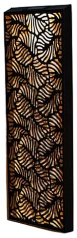 U.saf Large Metal Wall Art with Solar Light, Outdoor Decorative Garden Wall Hanging with Warm 55 LED Lighting, No Wiring Required, Weatherproof, Fence, Balcony, Yard, or Home Décor.