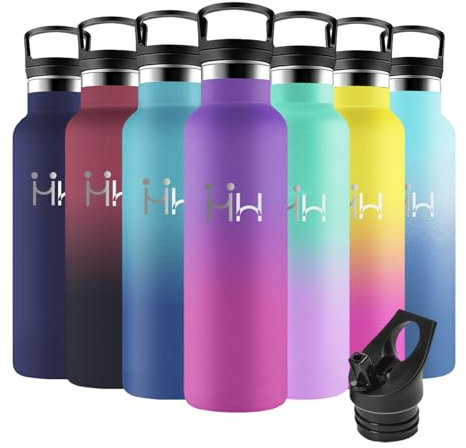 Motswedi Borraccia Termica, 500ml senza BPA, Borraccia con Cannuccia, Acciaio Inox, Borraccia Bambini, a Prova di Perdite, Borraccia Termica Bambini per Scuola, Palestra, Viola Intenso & Rosso Rosa