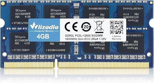 Laptop Memória 4GB DDR3/DDR3L RAM 1600MHz CL11 SODIMM Wlizedle Computador Módulo de Memória PC3-12800 /PC3L-12800 204-Pin 1.35V/1.5V Notebook Memory para Ordenadores portátiles, Azul