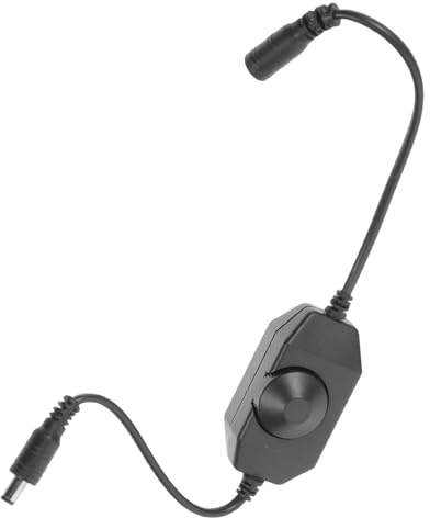 Gadpiparty Dimmer Rotante Singolo per Strisce LED Monocolore Regolatore Luminosità da Tavolo per Lampade LED Controllo Intensità Luce Facile da Installare Nero