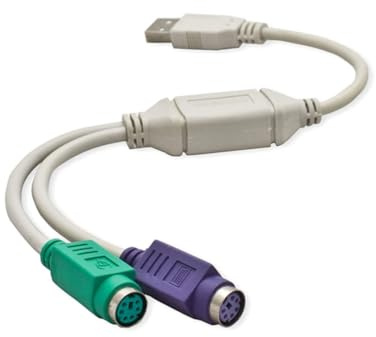 CAKEEYUM 1 Paquete de Cable Adaptador conversor de ratón y Teclado USB a PS2 Dual para Ordenador portátil y PC