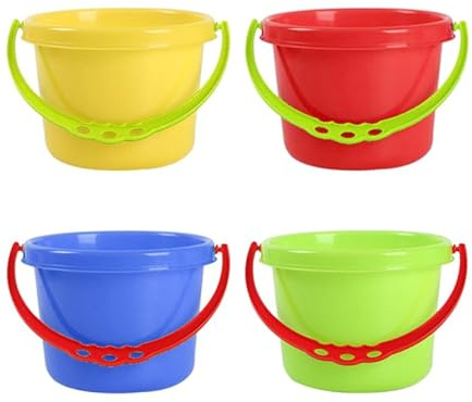 Hemobllo 4-Teiliges Mini Strandeimer Set Aus Kunststoff Kinder Sandspielzeug Eimer FüR Strandspaß Und Wasserspiele Leicht Und Handlich Ideal FüR Kindergarten Und Sandkasten