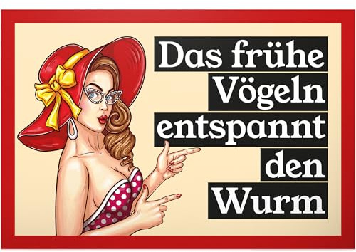 DankeDir! Vögeln entspannt Wurm Schild mit Spruch - lustiges Geschenk für ihn Geschenkidee Geburtstagsgeschenk Männer Jungs Party Deko Zubehör Scherzartikel JGA - Accessoire Fotobox