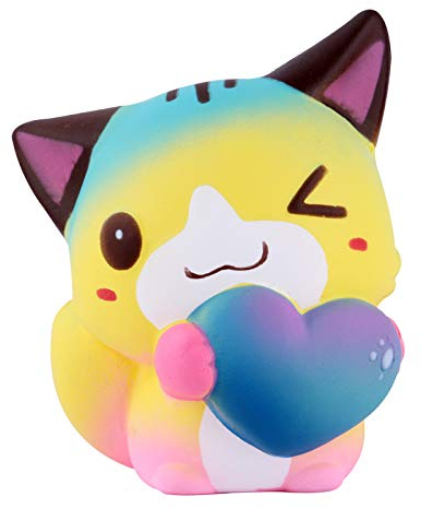 Anboor Squishies Collection Chat Lentement en Hausse Jouets Anti-Stress Fantaisie et Gadgets Accessoires de Fete Noël Kawaii Convient Aux Jeux pour Adultes Enfants (Amour, Lot 1)