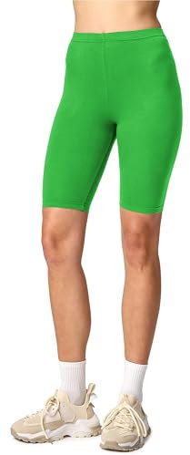 Merry Style Damen Sport Leggings kurz Sportleggings Radlerhose Sporthose aus Viskose MS10-145 (Grün, XL)