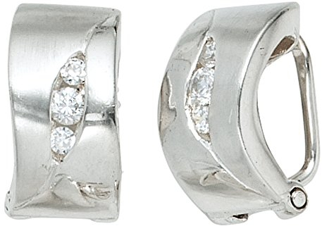 Jobo Damen-Ohrclips aus 925 Sterling Silber mit Zirkonia