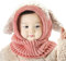 Winter Baby Mütze Schal Set, Unisex Strickmütze Schalmütze Wintermütze Cartoons Tier Welpe Hüte Warme Verdicken Earflap Kappe Haube Kapuze Schal für Jungen Mädchen 6-48 Monate