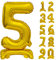 GoDan Beauty&Charm Riesige Luftballons Zahlen 0-9 zum Aufstellen auf dem Tisch 74 cm Folienballon Geburtstagsluftballons Zimmer und Raumdekoration beim Geburtstag Jubiläum (Zahl 5 Gold)