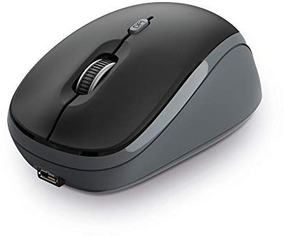 Trust Yvi Souris sans Fil Rechargeable, Micro-récepteur USB, 800-1600 PPP, 4 Boutons, PC/Mac/Macbook/Ordinateur/Chromebook - Noir