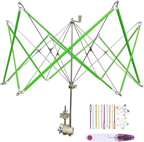 Knäuelwickler,yarn swift für Familie+10PS Strickmaschenmarkierer+10PS Plastiknadeln+1PS Schere
