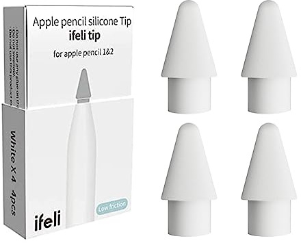 feli All-in-One Silicone Tip Replacement for Apple Pencil Silicone Pen Nibs for iPad Pencil (Low-Friction, white)