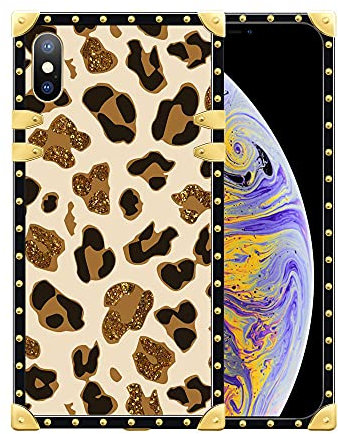 DAIZAG Case Compatible with iPhone XR Case, Classic Leopard Print Case for iPhone XR Cases for Women Girls,Full Body Soft TPU Metal Plating Corner Shockproof Protection Bumper Back Cover Case