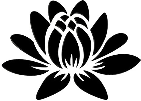 CREATCABIN 3D Acrylique Miroir Fleur de Lotus Sticker Mural Stickers Muraux Auto-Adhésif Amovible Écologique pour la Maison Chambre Salon Salle de Bains Décoration 13.7 x 9.8 Pouces, Noir