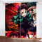Fgolphd Japanischer Manga Demon Anime Verdunkelungsvorhänge Für Jungen Und Mädchen Schlafzimmer Kinderzimmer Perforierte Vorhänge (10,220 × 215CM)