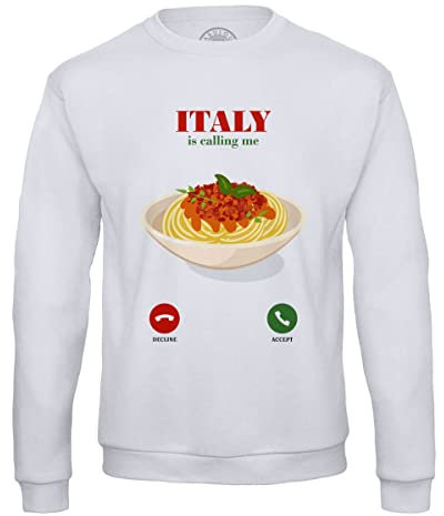 Fabulous Sweatshirt für Männer Italia is Calling Me Spaghetti Stereotyp