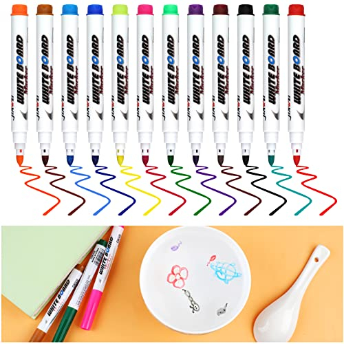 Annhao 12 Piezas Bolígrafo de pintura de agua mágica, Pluma mágica de pintura al agua para niños, Pintura Flotante Rotuladores con cuchara, para regalos de niños garabatos, Rotuladores Agua Magicos
