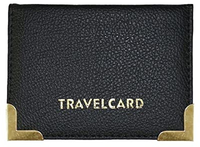 SCHNAZZ 1x Black Travel Card Bus Pass Holder, Card Cases & Money Organisers, Credit Card and ID Card Holder for Men and Women Soft Leather Ltd