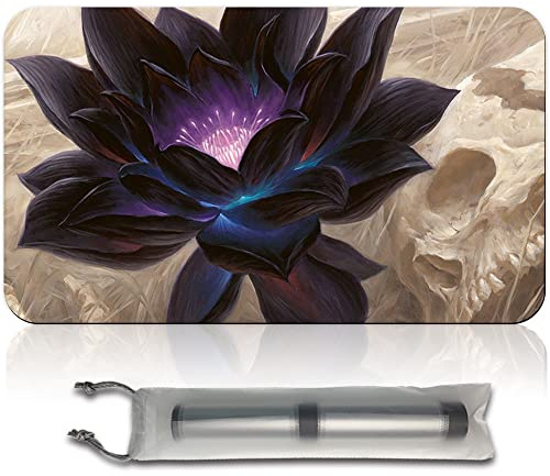 Four leaves Black-Lotus - Brettspiel MTG Spielmatten+Kostenlose Wasserdichte Tasche,TCG Card Game Table Mat Größe 60X35CM Mouse Pad Kompatibel Mit MTG TCG