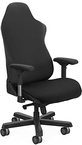 Tatuo Gaming Chair Covers with Armrest Cover Stretchy Polyester Computer Gaming Chair Slipcovers (Black)