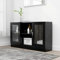 Norheim Vitrinenschrank Schwarz Vitrine Glas Kommode Sideboard Beistelltisch Mehrzweckschrank Esszimmer Vitrinenschrank 120x30,5x70 cm Holzwerkstoff