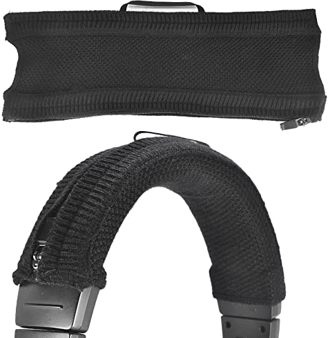 Yizhet Funda de Diadema para Auriculares Universal de Punto Compatible con Bose JBL Beats AKG, 23 x 8,5cm Cubierta Diadema Cascos, con Cremallera, Morbido e Traspirante, Negro