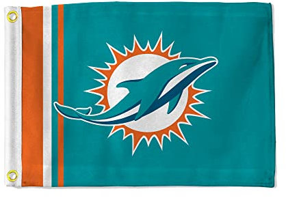 Rico Industries NFL Miami Delfine Streifen 30,5 x 43,2 cm Flagge Utility Flagge – doppelseitig – ideal für Boot/Golfwagen/Zuhause usw.