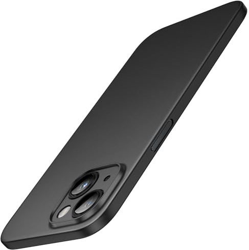 JETech Ultra Slim (0.35mm Thin) Case for iPhone 14 Plus 6.7-Inch, Camera Lens Cover Full Protection, Lightweight Matte Finish PP Hard Minimalist Case, Support Wireless Charging (Black)