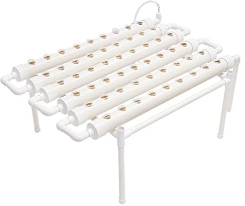 Futchoy Hydroponic System mit PVC Hydroponic Pipe Home für Wasserkultur Gartenpflanzensystem und Hydroponisches Experiment Gemüse 1 Rohre 54 Plant