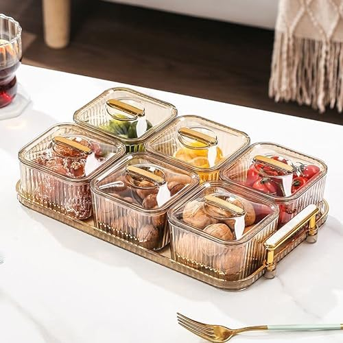 STARRY G Snack Serving Platter, Serving Box Set, Serving Tray with 3/4/6 Pack Removable Dish Bowls, Divided Serving Relish Bowls for Fruit Dessert Candy Appetizer Condiment Snacks Nuts