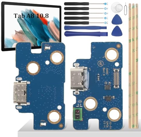YHX-OU Ladebuchse Für Samsung Galaxy Tab A8 10.5 SM-X200 Dock Connector Port Charger LadePort Mikrofon Audio Jack Flex Kabel+Installationswerkzeug