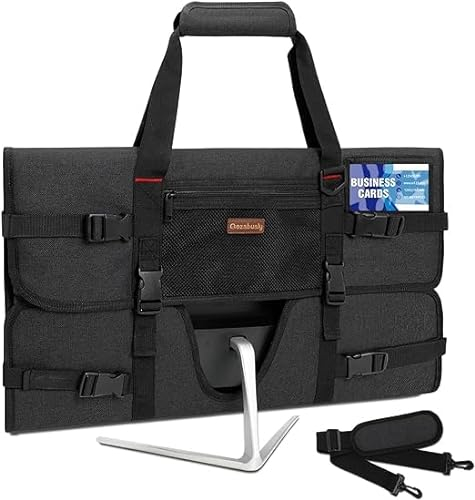 Monitor-Tragetasche kompatibel mit 24-Zoll-Monitoren/LCD-Bildschirmen, Monitor-Tasche mit Schultergurt und Visitenkartenfach, Schutzhülle für Apple-Monitore für iMac 24-Zoll-Monitore (24Schwarz)