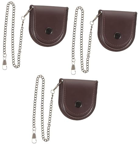 INOOMP 3st Lederetui Für Taschenuhren Uhrensammelbeutel Aufbewahrungsbox Für Armbanduhren Taschenuhr Gürteltasche Taschenuhrgehäuse Retro-uhrentasche Mann Männer Und Frauen Metall Vitrine