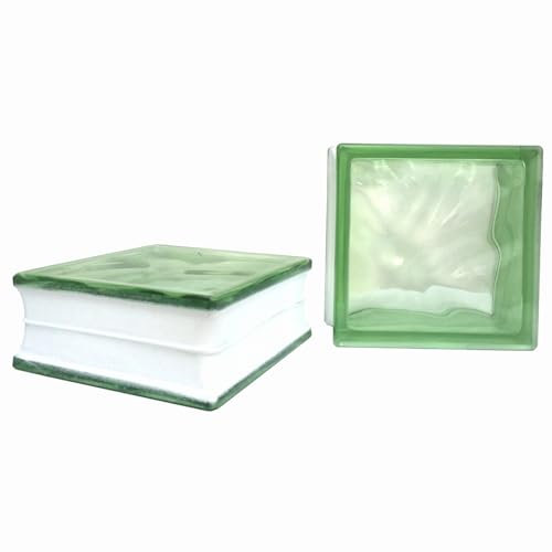 VETROCEMENTO, VETROMATTONE ONDULATO VERDE 19x19x8
