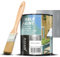 JOVIRA PINTURAS Pintura Tiza - Chalk Paint al Agua Mate + Pincel especial para madera. Renueva tus muebles con creatividad. (750 Mililitros, Plata + Pincel)