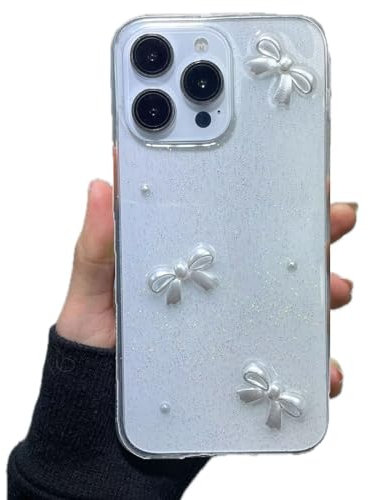 Miagon Clear Case for iPhone 6S Plus/6 Plus,Glitter Cover Transparent Shiny Pearl Slim Fit Crystal Clear Soft Gel Flexible Silicone Rubber Tpu Protective Bumper