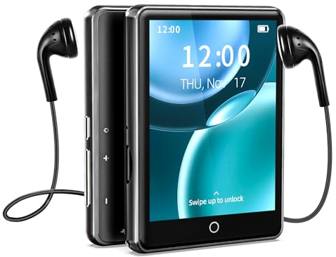 64GB Lettore MP3 Bluetooth 5.3 portatile Lettore musicale lettori mp3 touch screen 2,8 con altoparlante, radio FM,registratore,e-book,Pedometro,video,scheda TF espandibile fino a 128GB