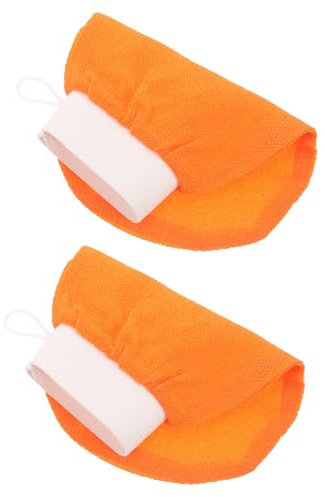 Housoutil 2stücke Körperreinigungstuch Praktische Badetücher Zur Gründlichen Hautreinigung Und Peeling Orangefarben Für Körperpflege Durchblutung