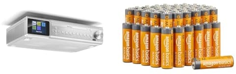 Karcher RA 2060D-S - Unterbau-Küchenradio mit CD-Player & Amazon Basics AA-Alkalibatterien, leistungsstark, 1,5 V, 48 Stück