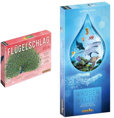 Feuerland Spiele 31018 Flügelschlag Asien-Erweiterung, Ab 10 Jahren & 31029 Arche Nova: Wasserwelten