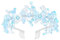 Gtociy Stirnband Hochzeit Strass Prinzessin Blumen Kopfschmuck Blau Exquisite Braut Haarschmuck für Mädchen Frauen (Blau)