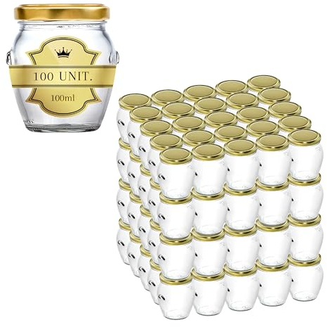 Espirito Rebelde 100 tarros de yogur de cristal con tapas de 212 ml - Tarros de yogur, pequeños tarros de conservación para bebés, vasos de postre con tapa