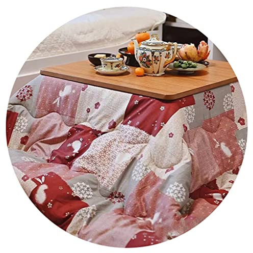 Generisch Kaffeerosa Kaninchen-Set, Fußbodenheizung im Winter, japanische Heizung, multifunktional, warmes Geschenk (Farbe: Braun (A), Größe: 120 * 80 * 41 cm)