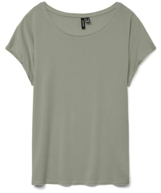 VERO MODA Damen Vmava Plain Ss Top Ga JRS Noos, Seagrass, M